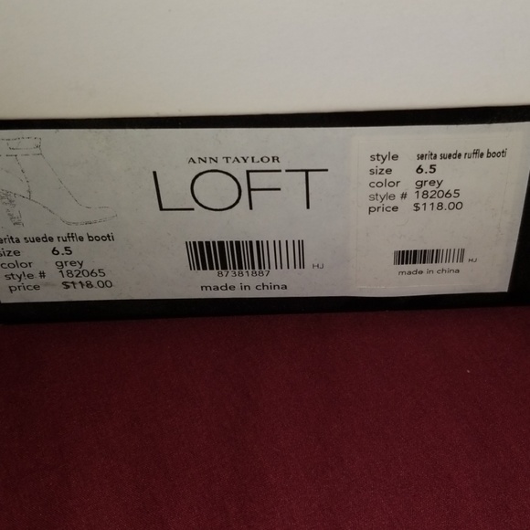 Loft Grey Suede Ruffle Bootie - Picture 6 of 6